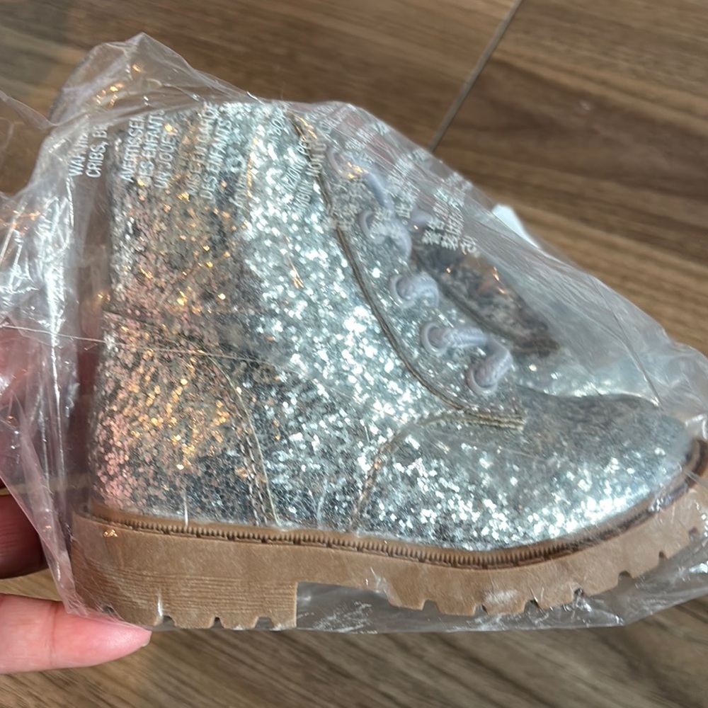 Sparkly Silver Kids Boots